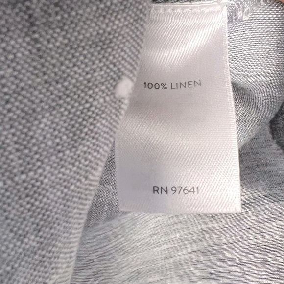 J.Jill Love Linen Gray Blue Button-Up Relaxed Fit Classic Shirt Staple Coastal - Picture 12 of 12